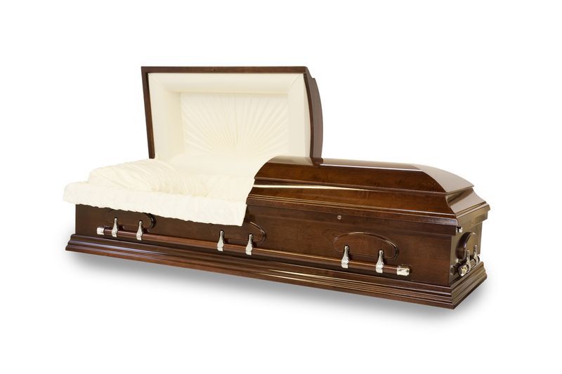 oak wood casket